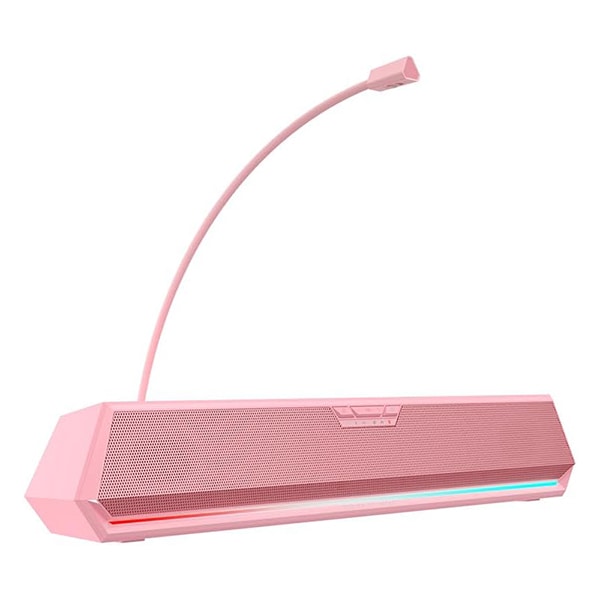 ED-G1500BAR-PK Hecate ゲーミングスピーカー G1500BAR 5W出力 バーチャル7.1サラウンド Bluetooth USB-A RGBライト付き ピンク 日本正規代理店品