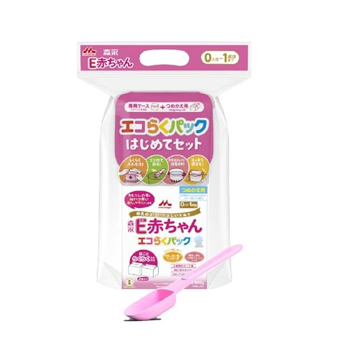 森永 E赤ちゃん エコらくパック はじめてセット 400g×2袋 大容量50mlスプーン付 入れかえタイプ 粉ミルク新生児