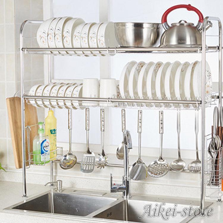 水切りラック 水切りかご シンク上 キッチン収納 収納ラック 皿立て まな板スタンド付 食器 洗い物 水切り 乾燥 台所 流し台便利 省スペース 収納棚