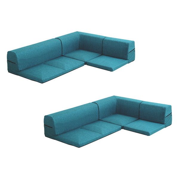 ホームテイスト SH-07-LTNSET カバーリングコーナーローソファセット Lantana-ランタナ- (カバーリング コーナー ロー 2セット) ターコイズブルー メーカー直送