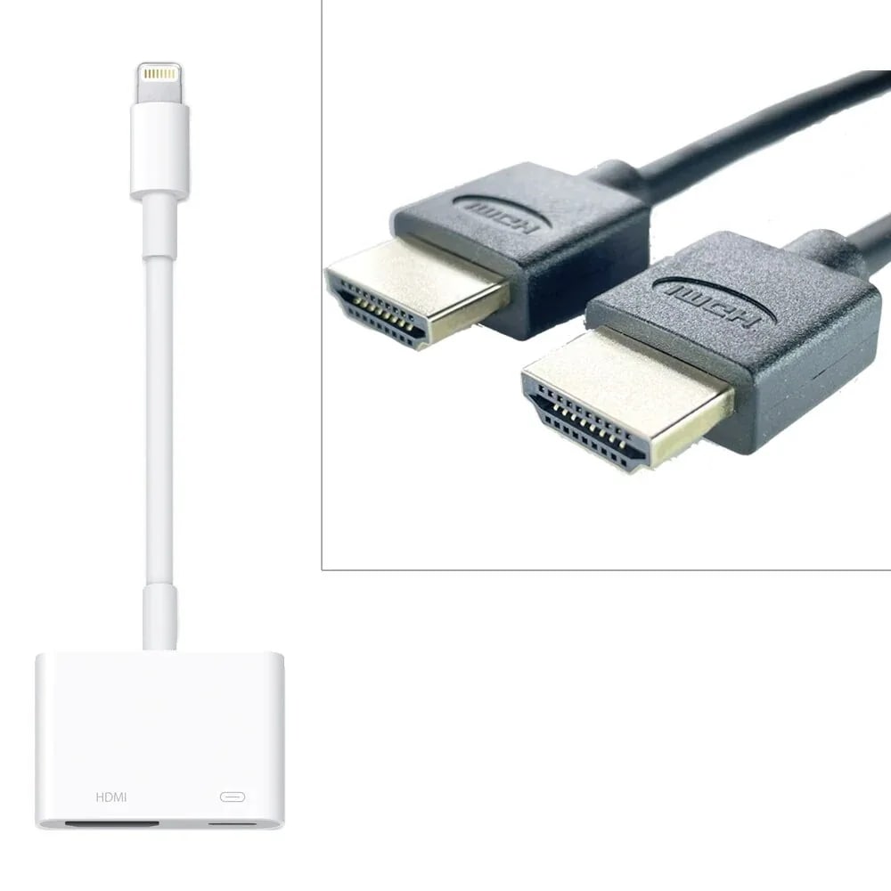 【メガ割/メガポ対象/国内正規品】 Lightning Digital AVアダプタ + HDMIケーブルセット / iPhone HDMI 変換ケーブル アダプタ