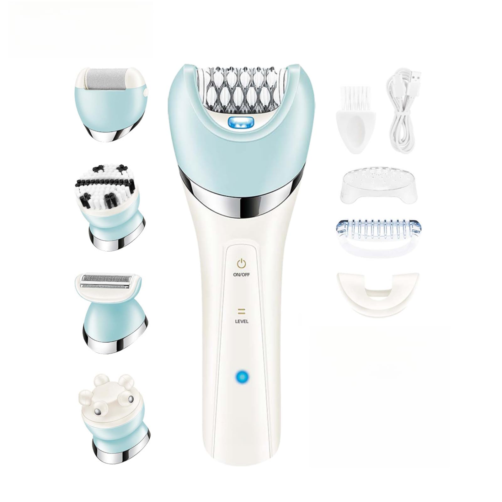 1台5多機能シェーバー 女性用 充電式脱毛器 200min連続働き時間 USB充電 IPX4防水脱毛器 洗えるウェット ドライボディシェーバー 2段階調節 クリーナー 旅行・ギフトに最適