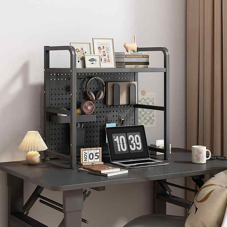 スチールパネル デスク上置棚 デスク パンチングボード デスク上 収納棚 有孔ボード ペグボード パソコンデスク 収納棚 洞洞板 スチールボード