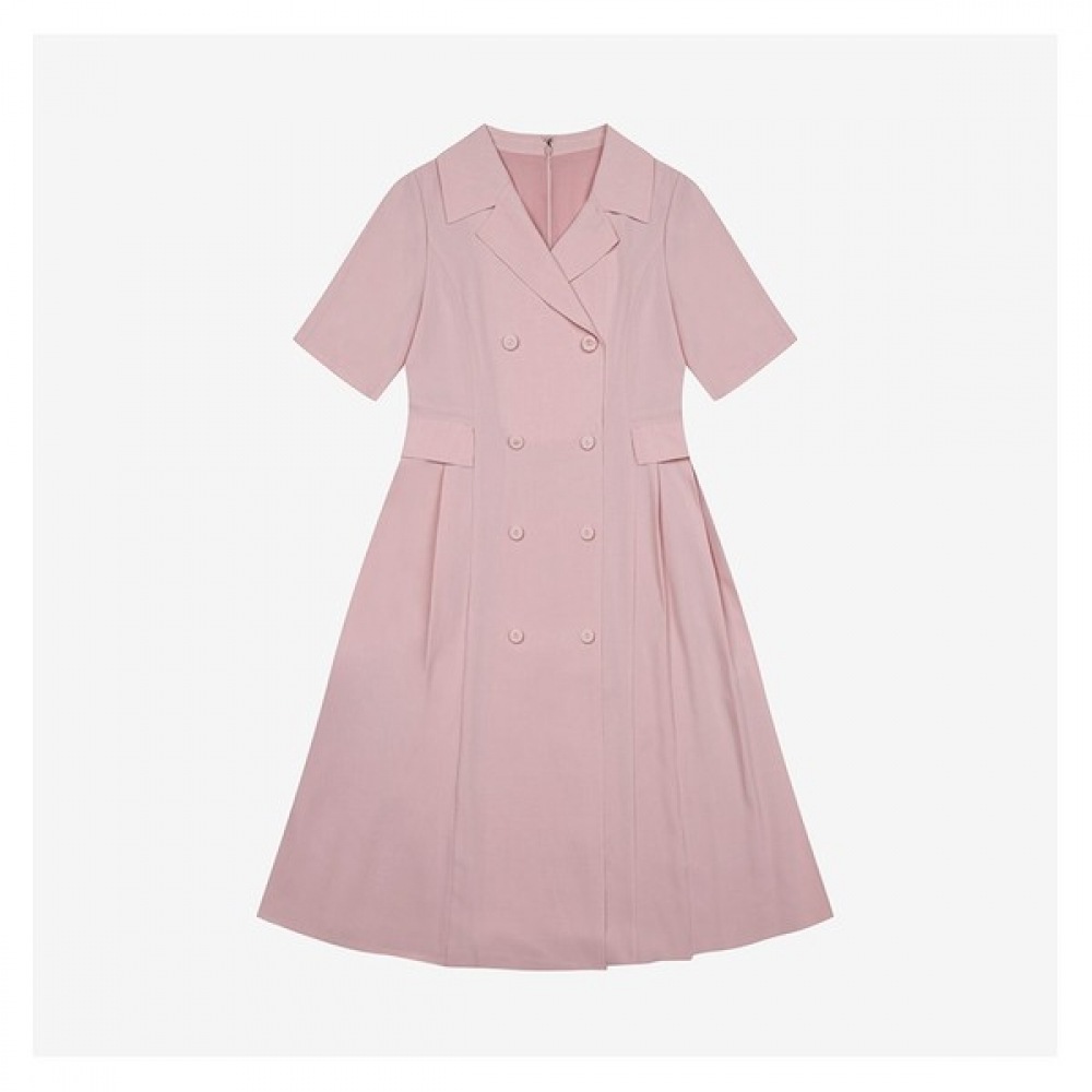 [C] オープンカラーダブルボタンドレス (SGOAE2558) 6,355円