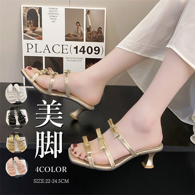 ミュールサンダル レディース ピンヒール 蝶結び ハイヒール オープントゥサンダル ミュール 美脚 歩きやすい スリッパ 女性用 おしゃれ カジュアル オフィス 事務 通勤 夏