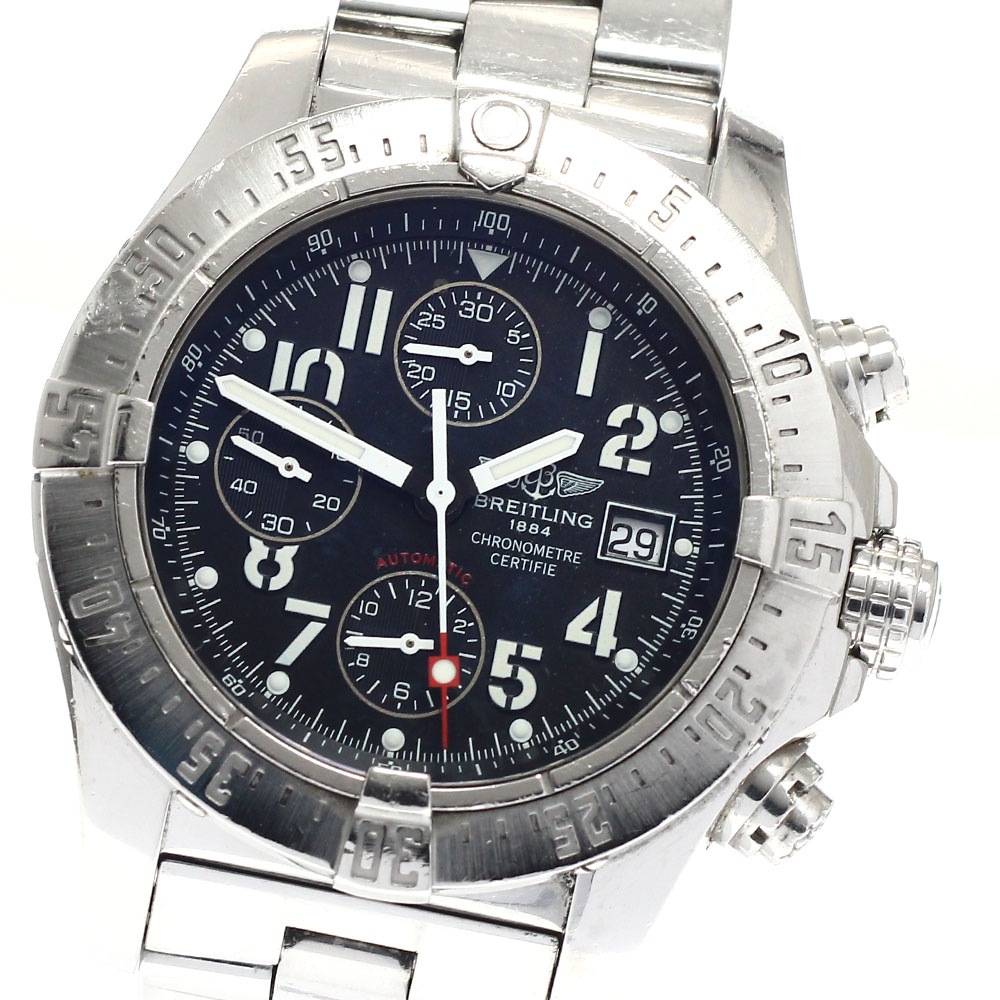 訳あり ブライトリング BREITLING A13380 アベンジャー スカイランド デイト クロノグラフ 自動巻き メンズ 保証書付き_932923【中古】