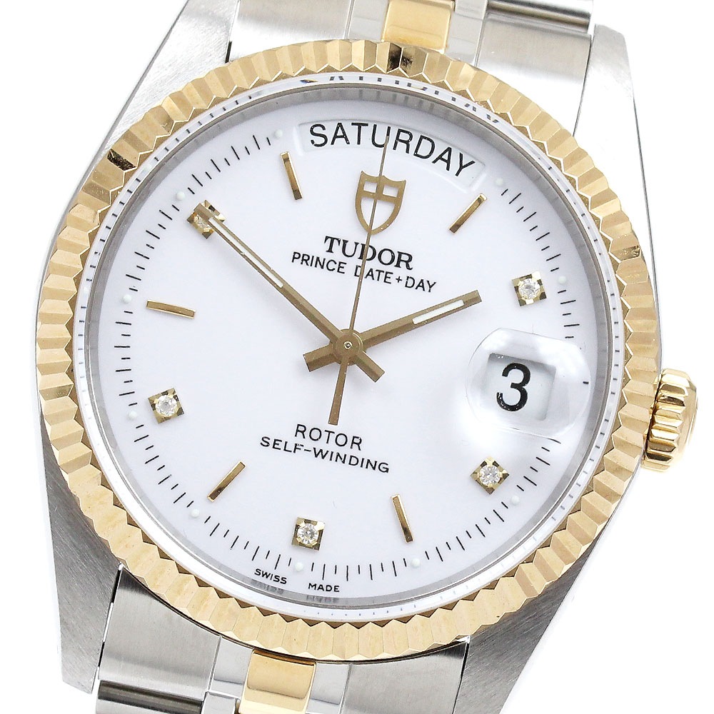 チュードル TUDOR 76213 プリンス デイトデイ YGコンビ 5Pダイヤ 自動巻き メンズ 良品 _895489【中古】