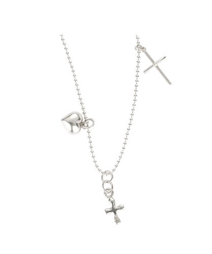 NFF [SILVER925] ECHO CROSS NECKLACE SILVER エコークロスネックレス シルバー 韓国アクセサリー Silver925 ネックレス レディース