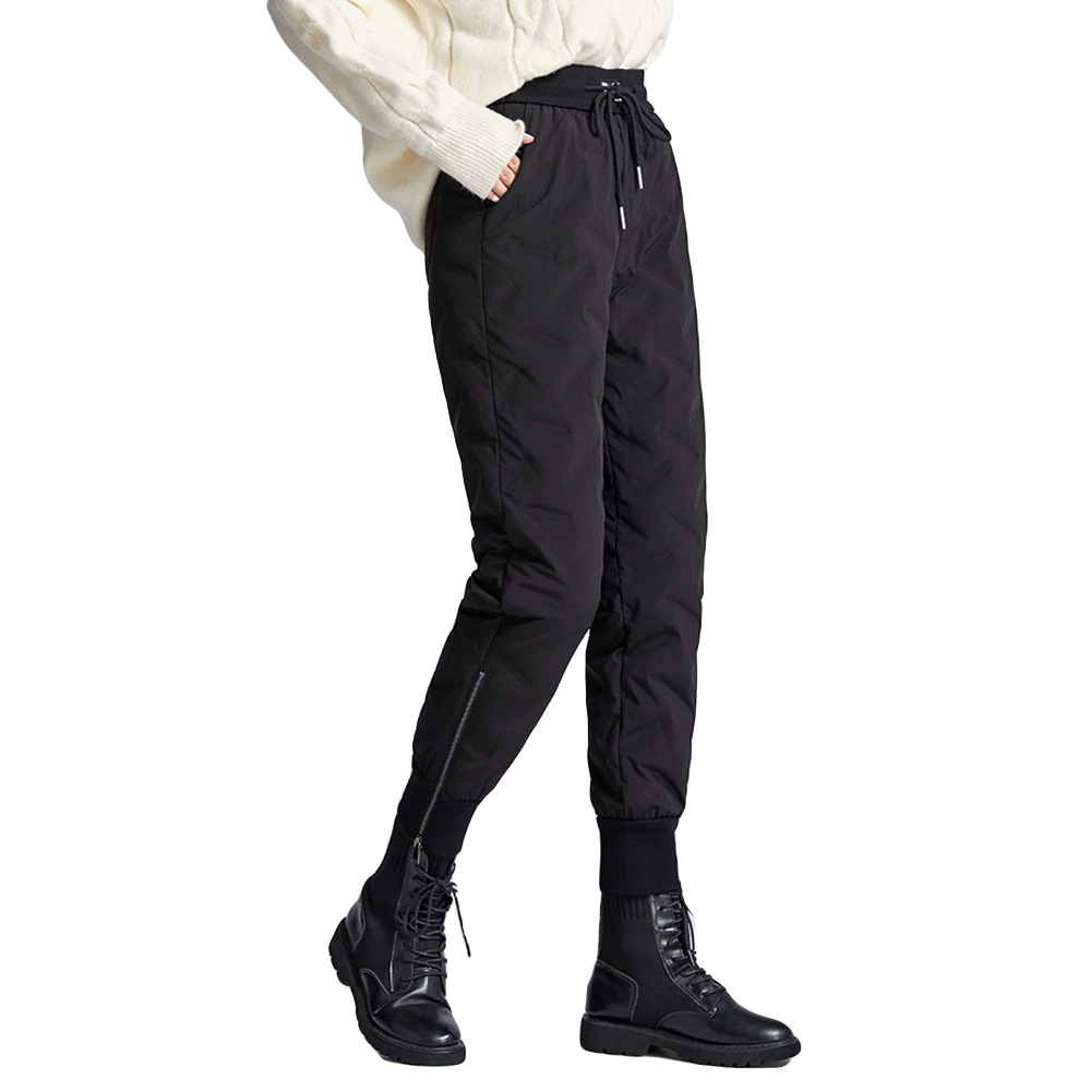 [最安値挑戦]！ズボン ボトムス 大きいサイズ 裏起毛 あったか 蓄熱 防寒 ロングパンツ 冬 暖かい 羽毛 ダックダウン レディース ジョガーパンツ ダウンパンツ