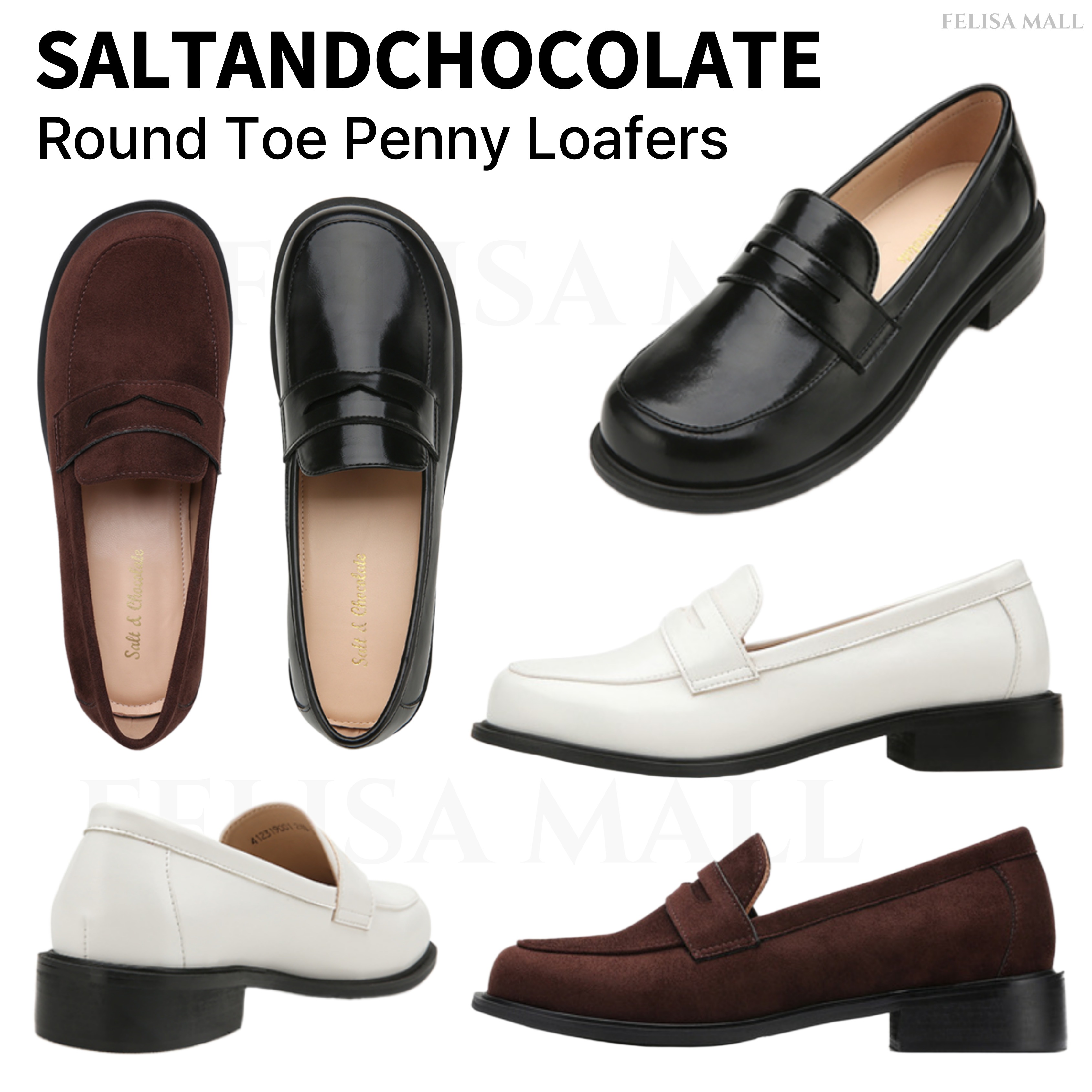 [SALT&CHOCOLATE] Round Toe Penny Loafers ローファー 韓国人気