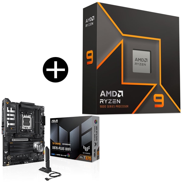 Ryzen 9 9950X W/O Cooler WOF (16C/32T4.3GHz170W) CPU + ASUS TUF-GAMING X870-PLUS WIFI マザーボード