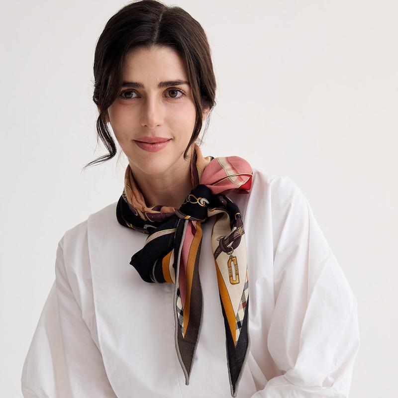 ウールシルク混紡スカーフ FKI006I