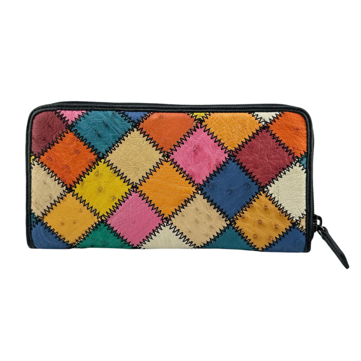 LB-5055 ラウンドファスナー　 マルチカラー パッチワーク マルチカラー