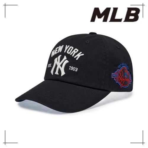 MLB公式 キャップ Cooperstown Patch Unstruck Ball Cap NY (Black)