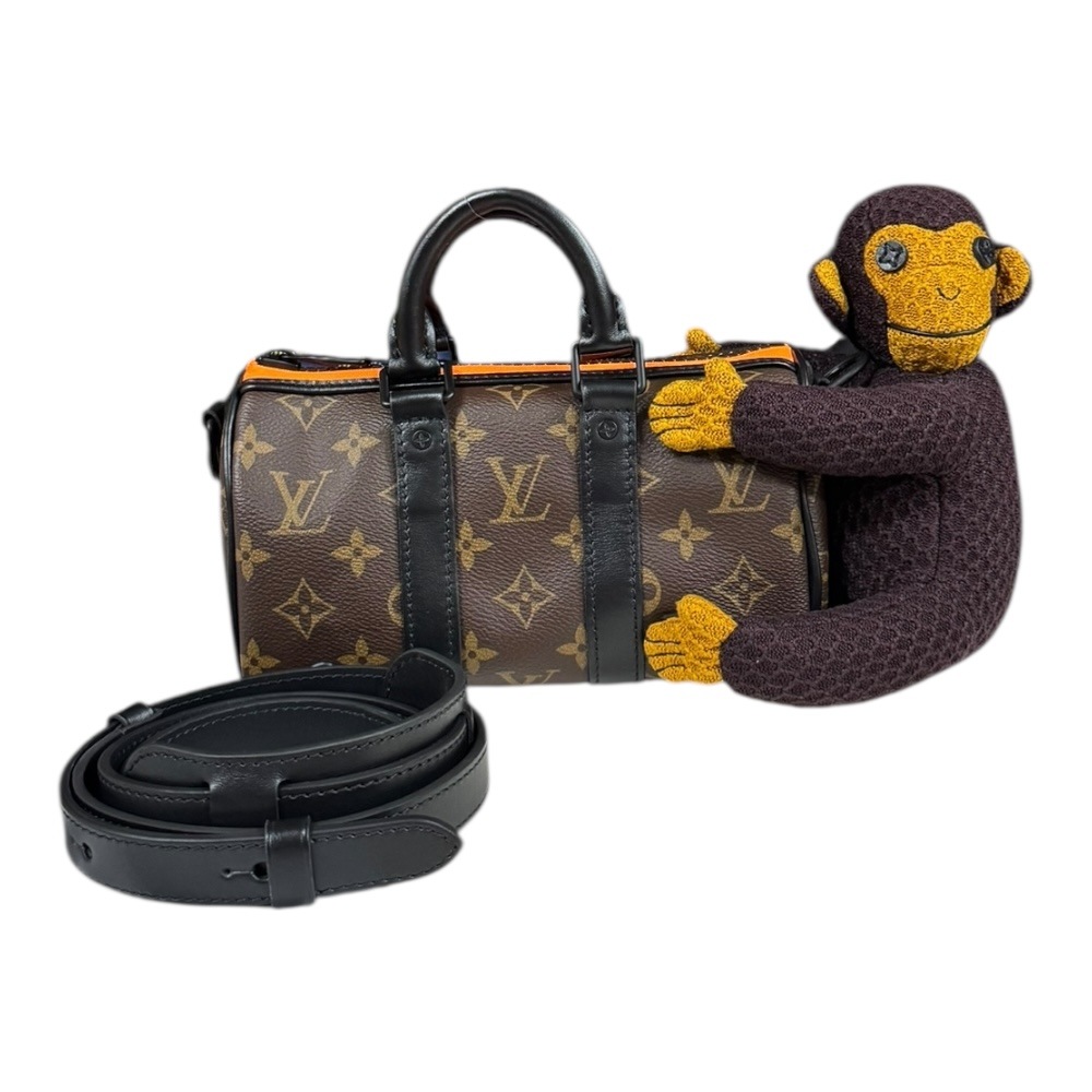 ルイヴィトン キーポルXS LVフレンド ショルダーバッグ モノグラムキャンバス M80118 ブラウン LOUIS VUITTON 中古
