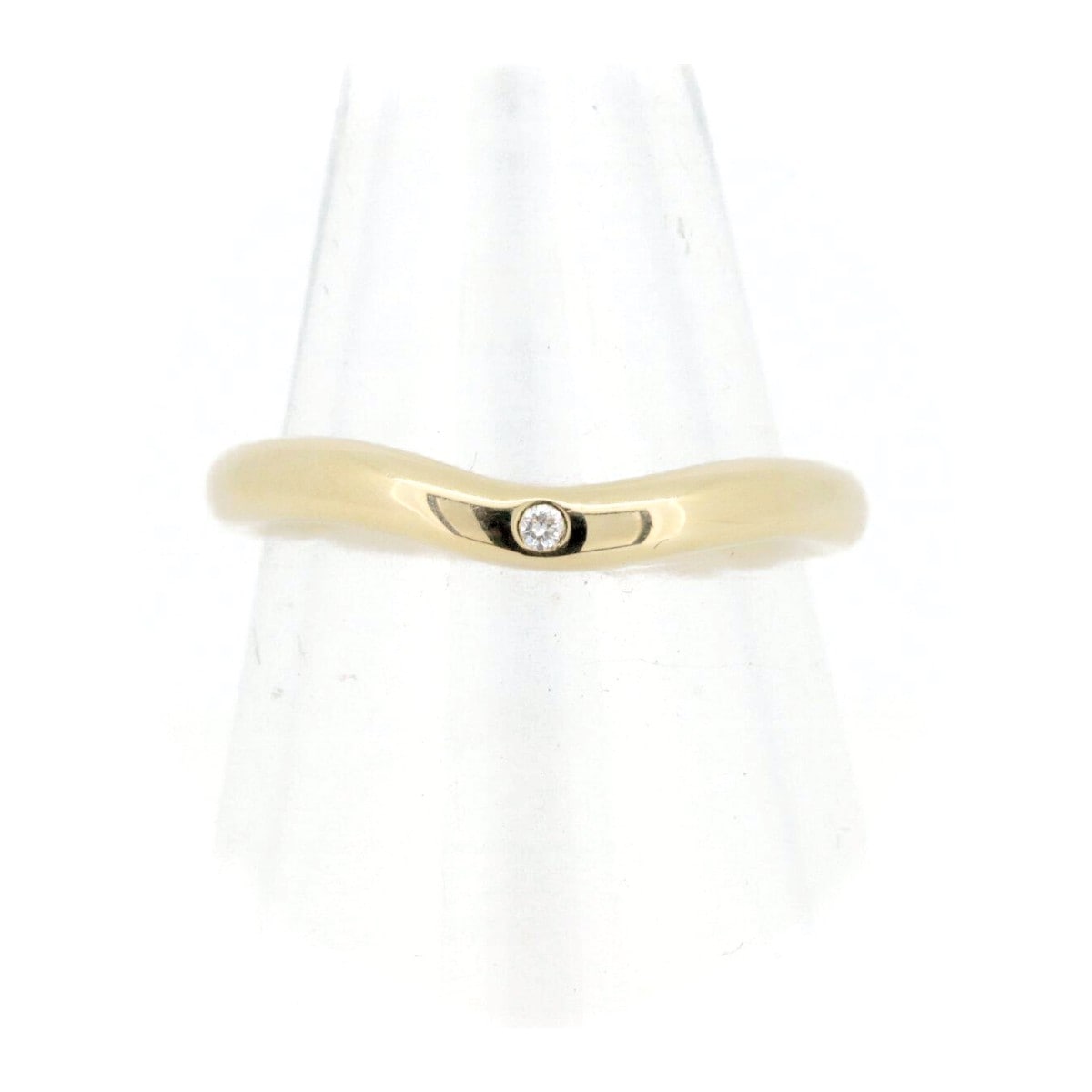 カーブドバンド ダイヤモンド リング 指輪 5号 1ポイント K18YG(18金 イエローゴールド) 質屋出品