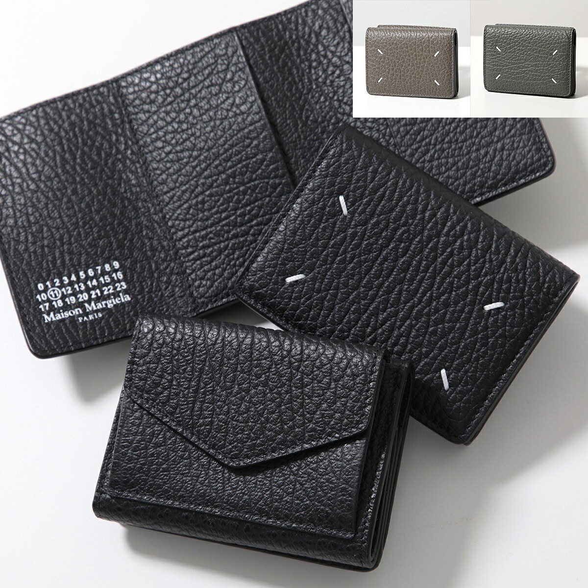 MAISON MARGIELA メゾンマルジェラ 三つ折り財布 S36UI0416 P4455 レディース レザー ミニ財布 豆財布 4ステッチ カラー10色 S36UI0416P4455T8013