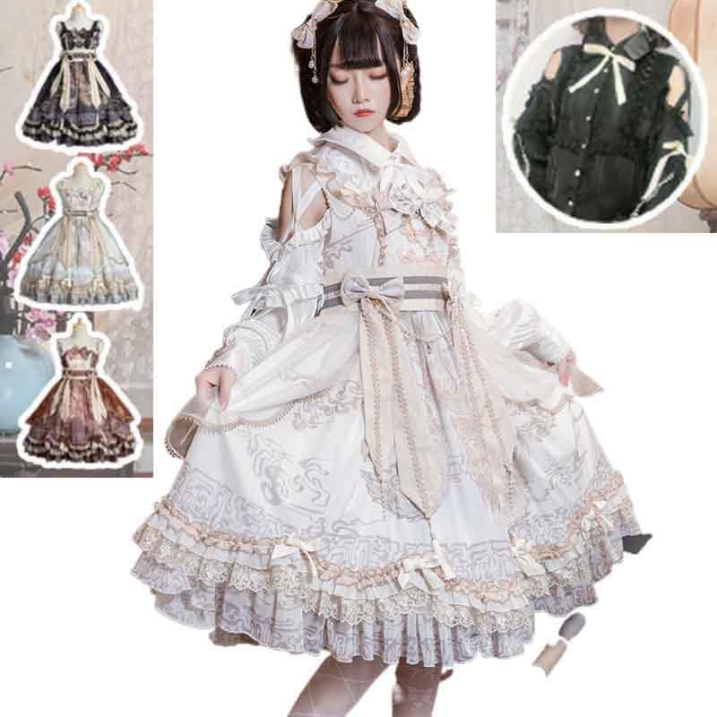 お手頃価格中華ロリータ 病みかわ Lolita ロリータワンピース ロリータ クラロリ ワンピース ゴスロリ リボン レディース コスム 衣装 フリル 仮装 パーティイベント ファッション ブラ