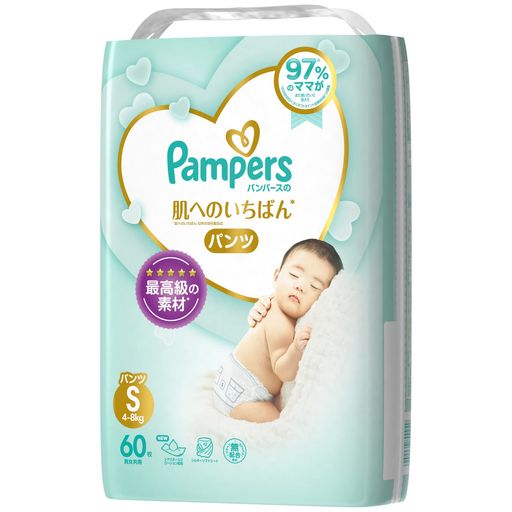 パンパース オムツ パンツ 肌へのいちばん S(4~8KG)60枚
