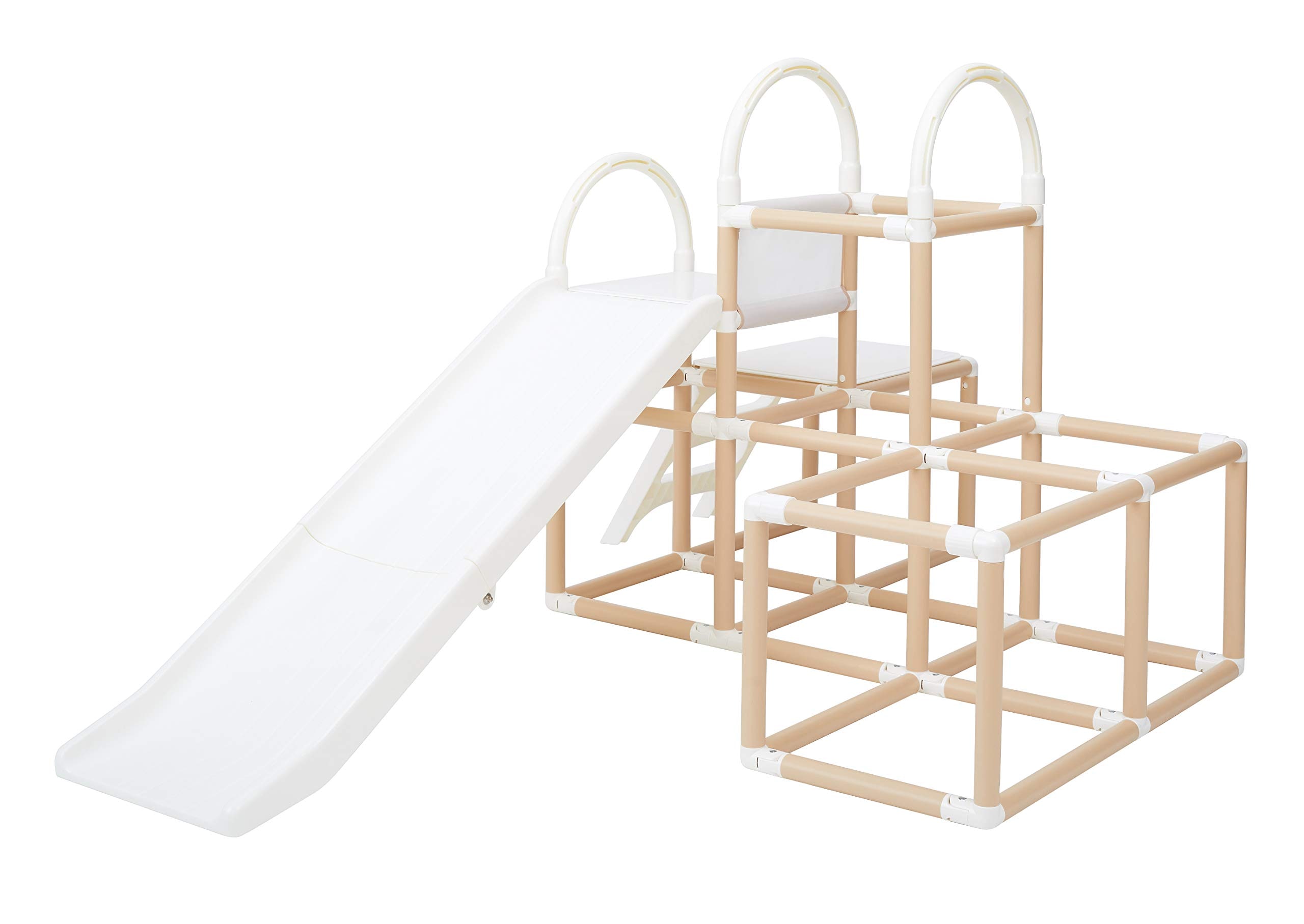 野中製作所 CATCH Me! おりたたみロングスロープジム EX ナチュラル ( ジャングルジム すべり台 ) 54638