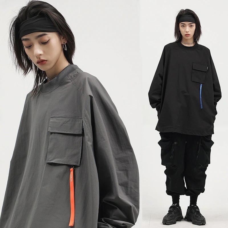 パーカー テックウェア オーバーサイズ トップス メンズ 男女兼用 カップル服 ゆったり カッコイイ