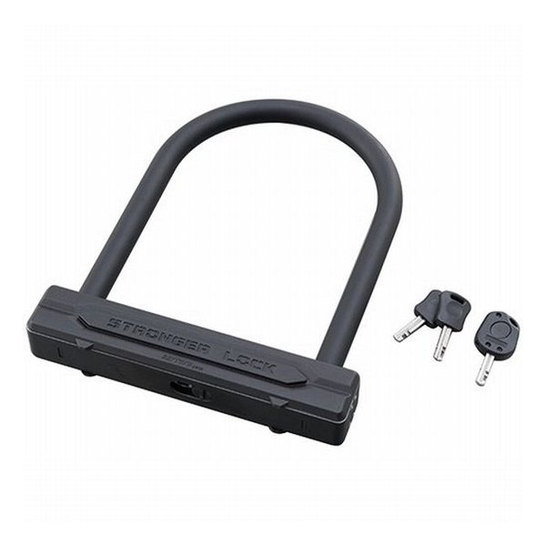 ストロンガーU字ロック W154/H220mm 鍵穴シャッター LEDライト付きキー1本付属 D32698
