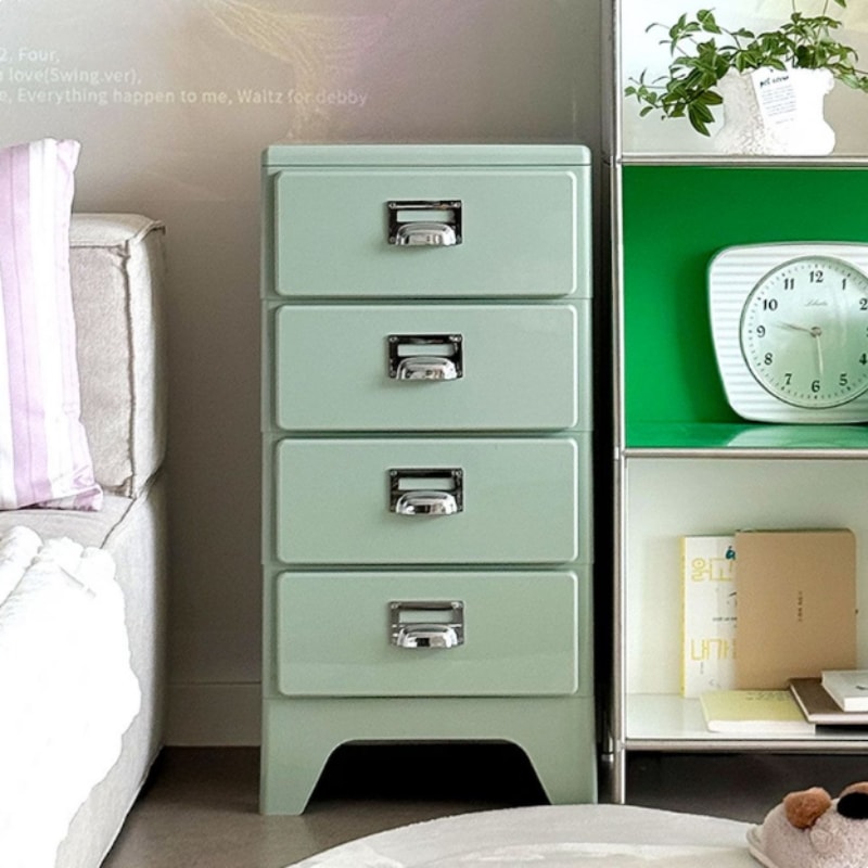 【韓国雑貨】 かわいい レトロポップ ヴィンテージ レトロな 引き出し 4段 ９color