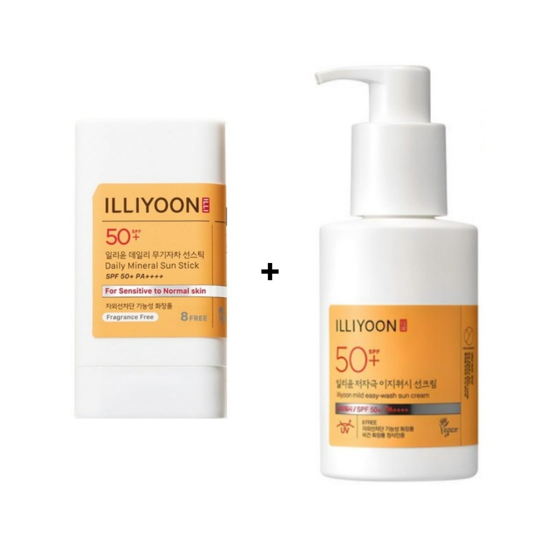 【セット】低刺激 消して 日焼け止め + デイリー 無機自車 サンスティック 1セット (SPF50+ PA++++)