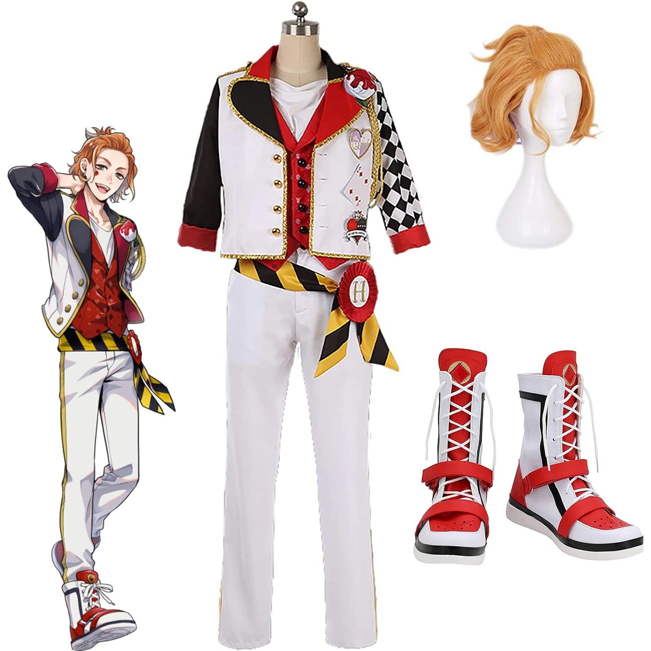 コスプレ 衣装 ツイステッドワンダーランド ツイステ ハーツラビュル寮 ケイト ダイヤモンド Cater 衣装 ウィッグ靴追加可 コスプレ コスチューム 仮装