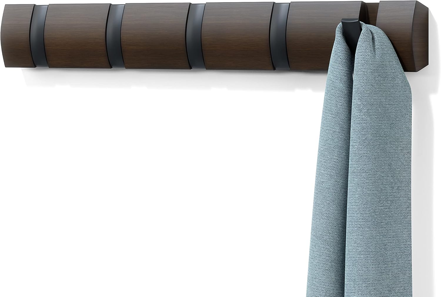 umbra フリップフック FRIP HOOK ブラック/ウォルナット 5HOOK 壁掛けフック 収納