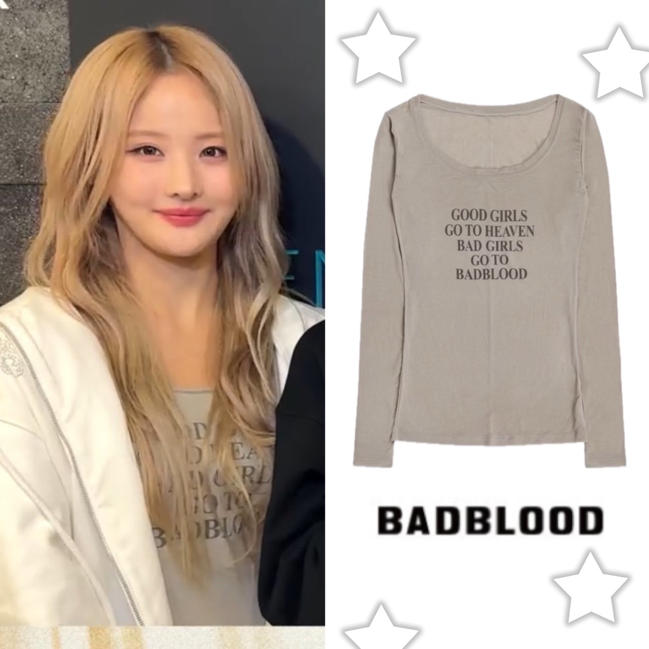 見事な BADBLOOD [KISS Sand - Top Fit Loose Girls Bad 着用