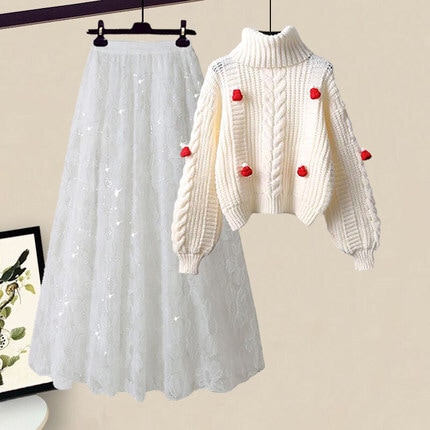 トップス スカート デート カットソー ニットソー セーター ロングスカート ロング ロング丈 袖あり 長袖 ハイウエスト かわいい 大人可愛い きれいめ シンプル カジュアル 大人 上品 おしゃれ