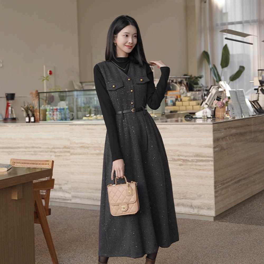 クリック&ファニー [起毛] ムイラットドレス TシャツベルトSET