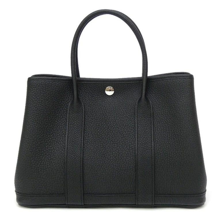 エルメス HERMES ハンドバッグ ガーデンパーティTPM W刻印 SV金具 黒 ネゴンダ(67713)