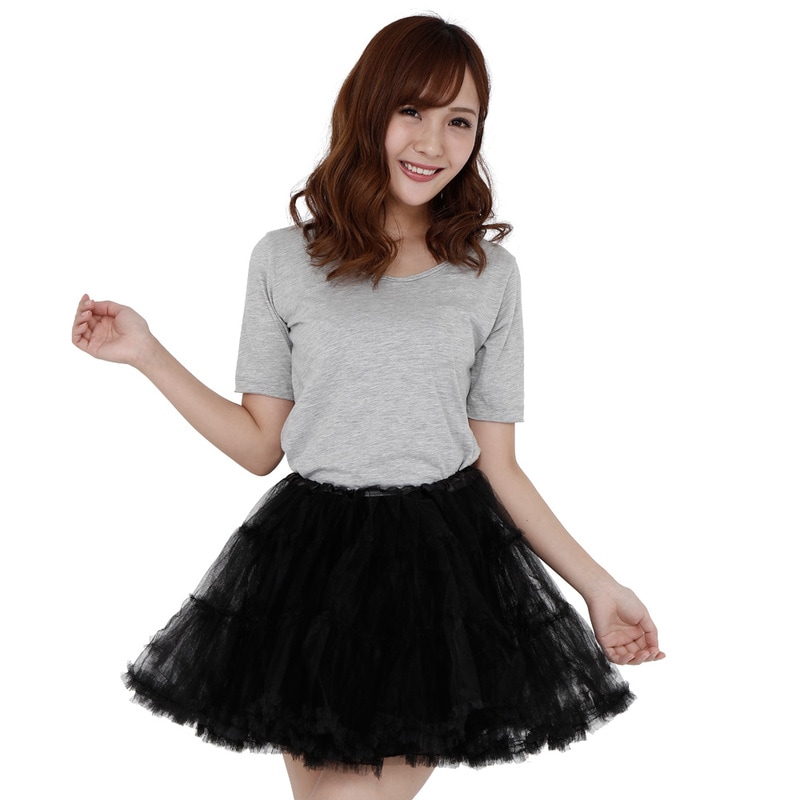 コスプレ 仮装 [5点セット] Patymo 単色パニエ 黒 【 ハロウィン 衣装 パーティーグッズ 変装グッズ ファッション チュチュ 女性用 プチ仮装 レディース ペチコート 大人用 】