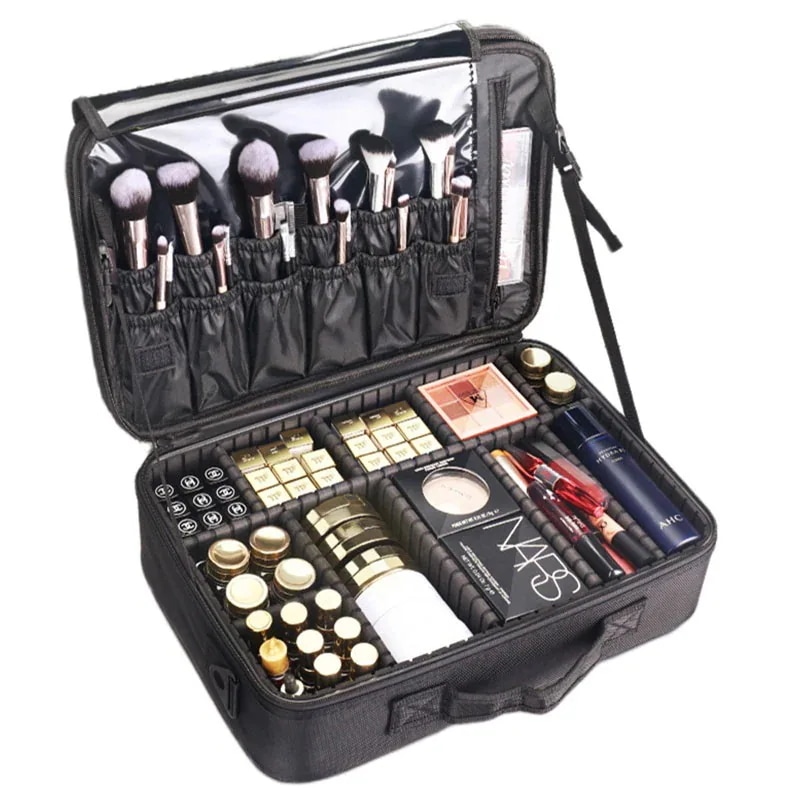 大中小3タイプ メイクボックス 大容量 持ち運び コスメボックスメイクポーチ 化粧 収納 ボックス化粧ポーチ 小分け プロ 仕切り メガ割