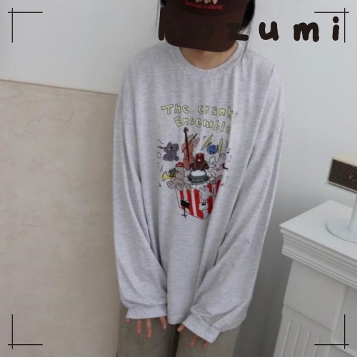 hozumi 長袖Tシャツ cranky ensemble t shirt (long sleeve) 韓国雑貨 可愛い インテリア