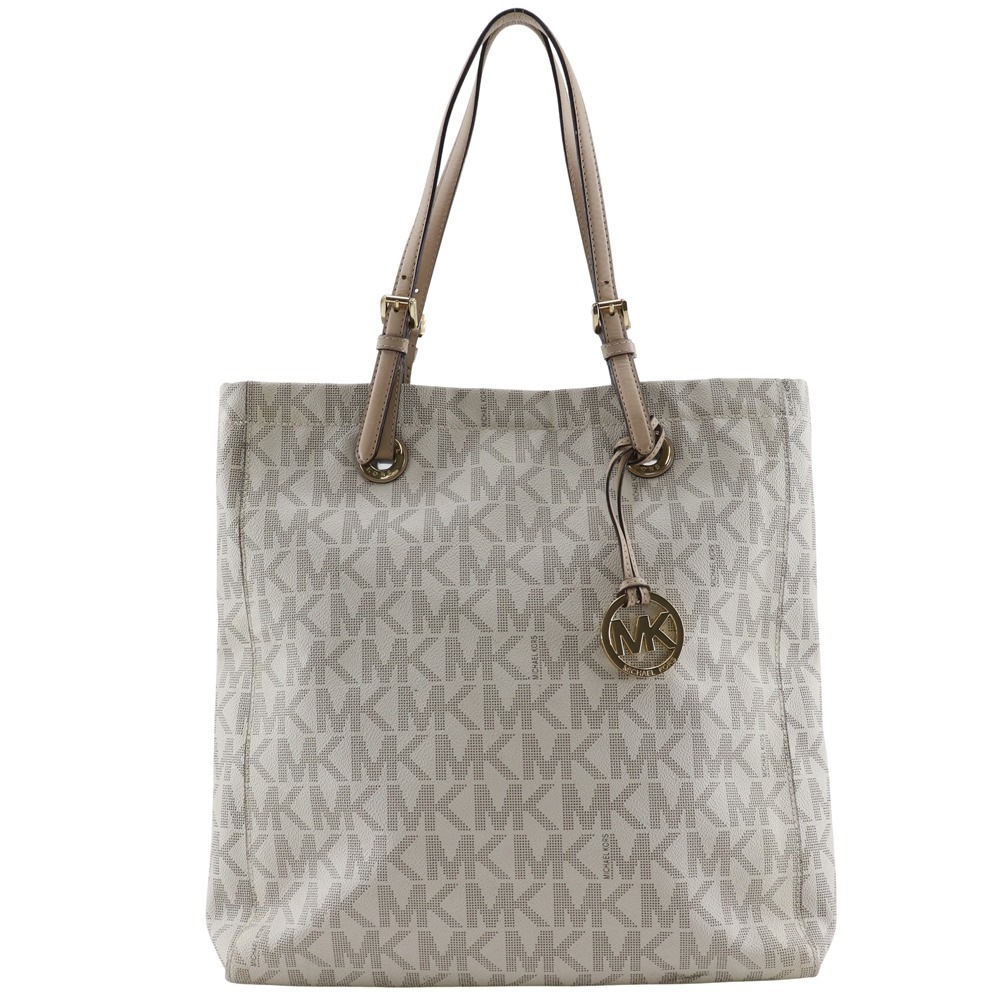 MKシグネチャー トートバッグ PVC オフホワイト レディース 中古品