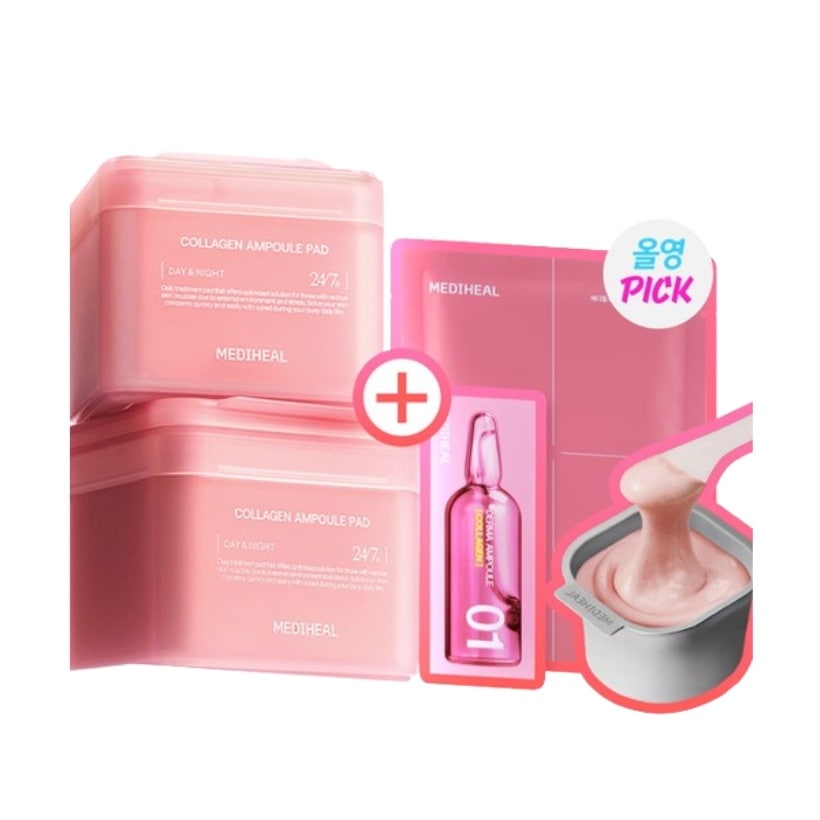 [NEW](パッドレフィル200枚+モデリングパウダー+モデリングパックスパチュラ+ダーマアンプル贈呈)コラーゲン弾力パッド本品100枚 企画セット #リポソームミルクコラーゲン