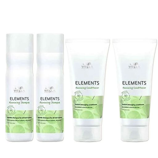 ウエラ エレメンツ シャンプー 250ml ×2個 & コンディショナー 200ml ×2個 セット WELLA ELEMENTS