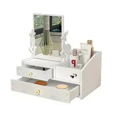 1つ買うと1つ無料メガ割 ネットの赤い化粧品の収納箱は鏡の引き出し式のデスクトップを持って化粧台のスキンケアの口紅のアクセサリ3616146146