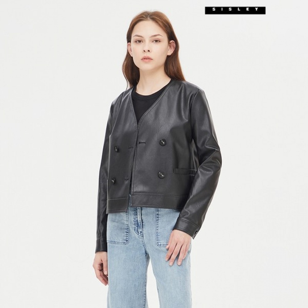 [シスレー] シスレーノーカラーフェイクレザージャケットSALEE2411 11,718円