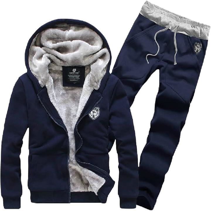 ジャージ メンズ 上下セット 大きいサイズ パーカー 裏起毛 おしゃれ 冬 秋 スポーツウェア(ネイビー, 2XL)