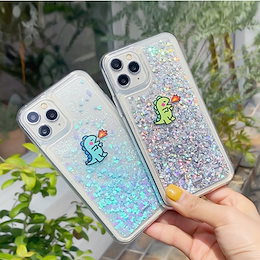 グリッター スマホケース 韓国 S10plus ケース シリコン 透明 恐竜 ダイノ
