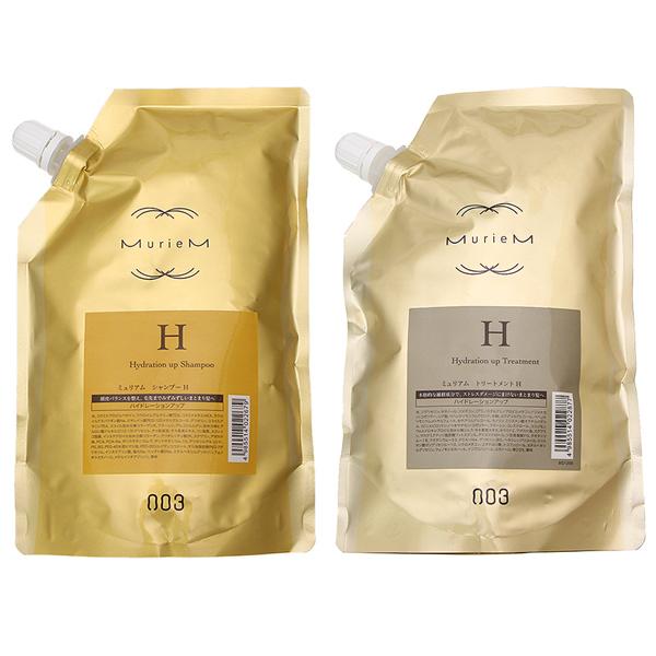 【セット】 ミュリアムゴールド シャンプーH レフィル 500mL + トリートメントH レフィル 500g