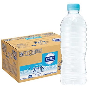 サントリー 天然水 ラベルレス ナチュラルミネラルウォーター 550ml24本