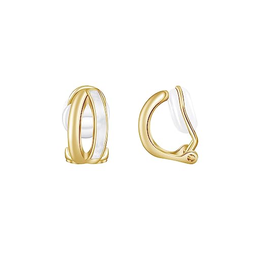 Free bird 痛くないイヤリング レディース 人気 ゴールド 貝殻 シェル クリップイヤリング シルバー925 金属アレルギー対応 ノンホールピアス かわいい 誕生日 記念日 プレゼント