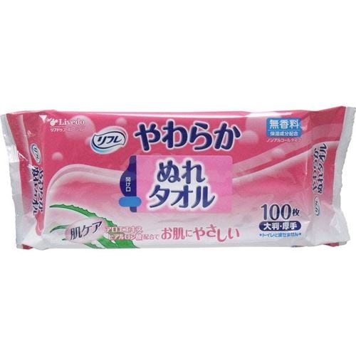 リフレ やわらかぬれタオル ウェットティッシュ 介護用品 大判 厚手 100枚入12セット