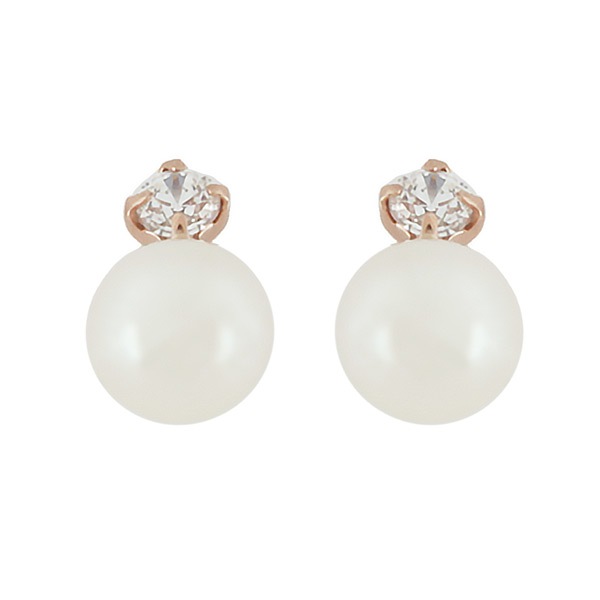 リボン済＆紙袋 ピアス 正規品 レディース 一粒パールピアス ジュエリー アクセサリー 淡水パール K10ピンクゴールド 祝い