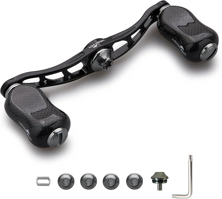 90mm リール ハンドル カーボンノブ搭載 シマノ SHIMANO ダイワ DAIWA アブ Abu 通用 ベイトリール Arch(90mmハンドル - 21mmノブ - ガンメタル)